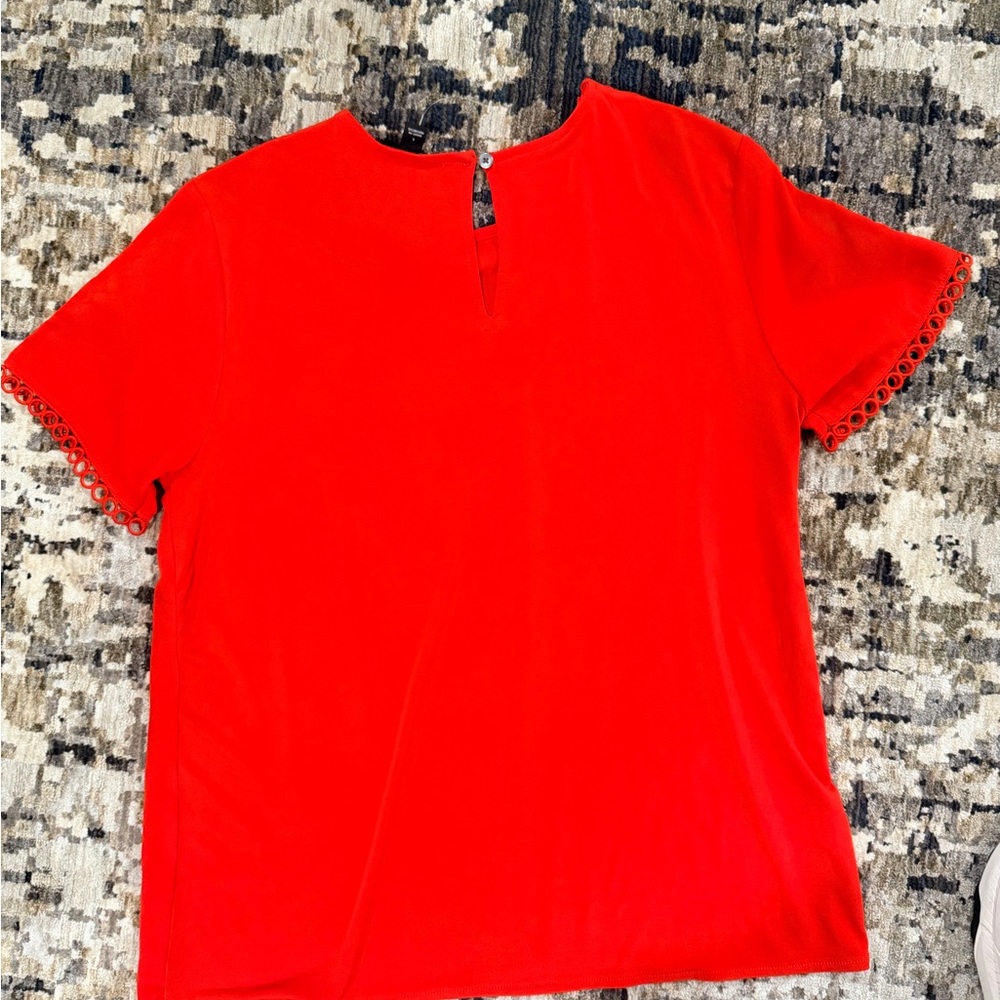 Ann Taylor Vibrant Red Short Sleeve Top